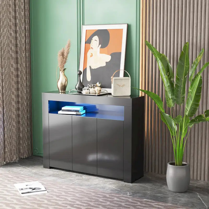 Sideboard mit 3 Türen und ferngesteuerter LED-Beleuchtung
