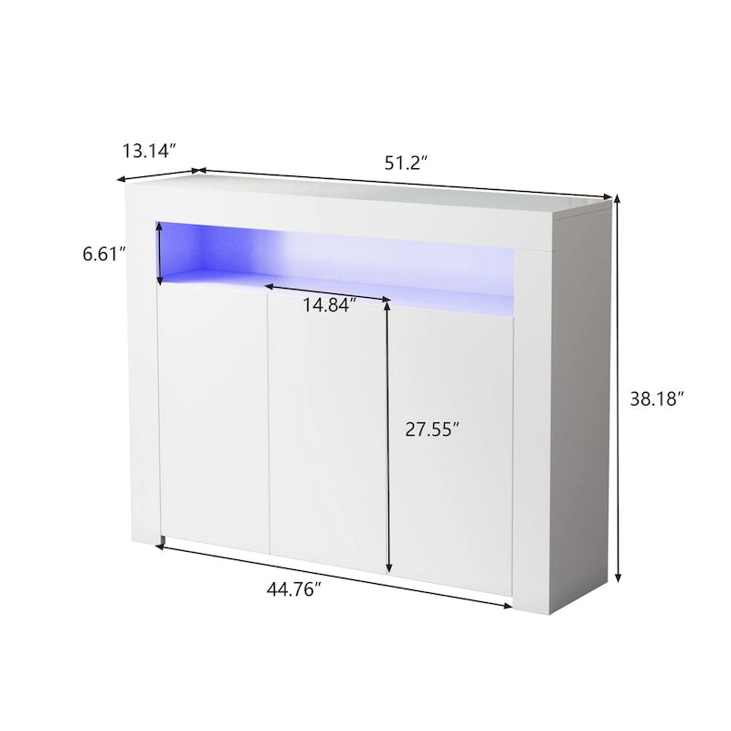 Sideboard mit 3 Türen und ferngesteuerter LED-Beleuchtung