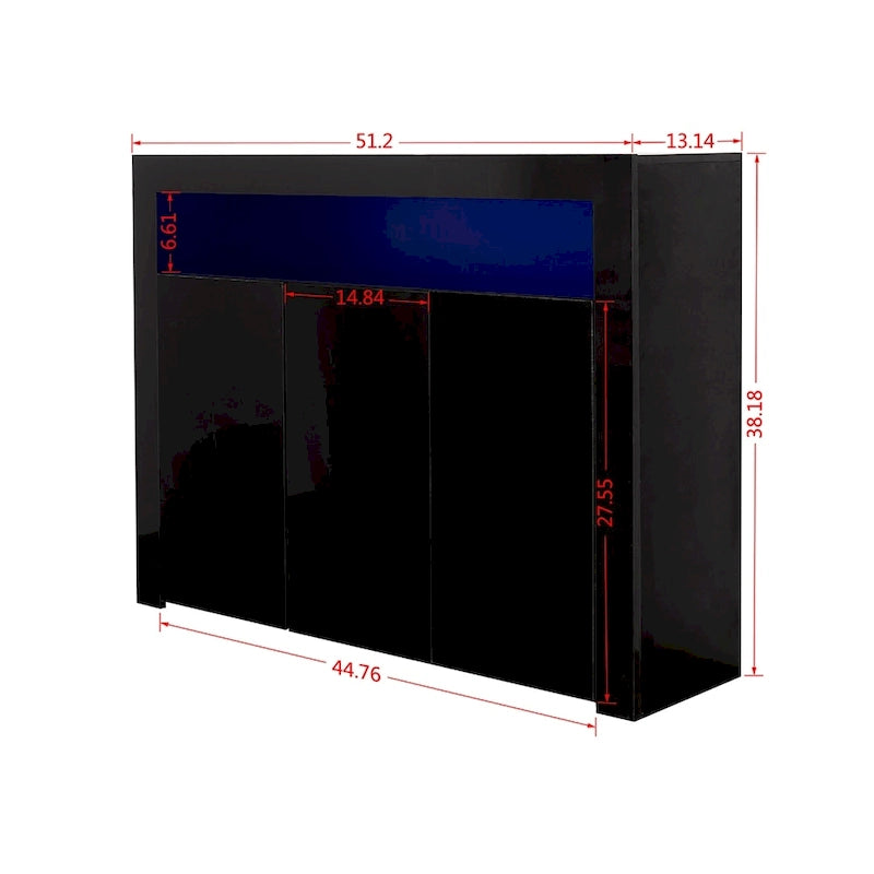 Sideboard mit 3 Türen und ferngesteuerter LED-Beleuchtung