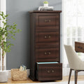 Archivador de 4 cajones para tamaño A4/carta, archivador vertical de madera para oficina en casa