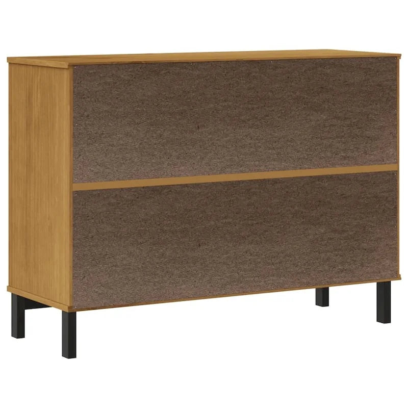 Sideboard aus massivem Kiefernholz mit Glastür und Schubladen