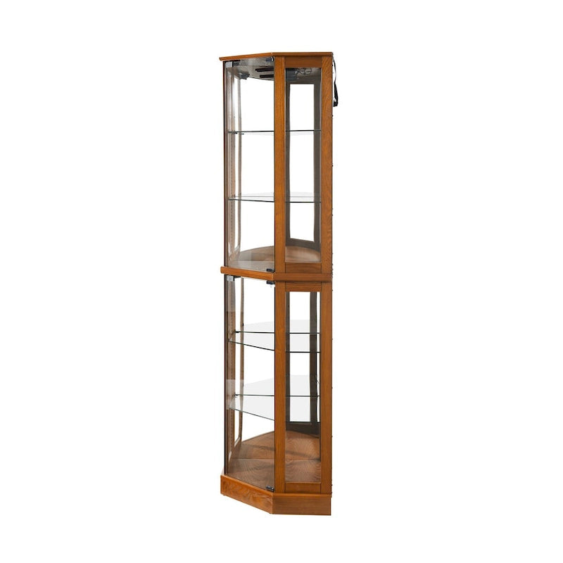 6 Shelf Corner Curio Display Cabinet with Lights, Mirrors and Adjustable Shelves