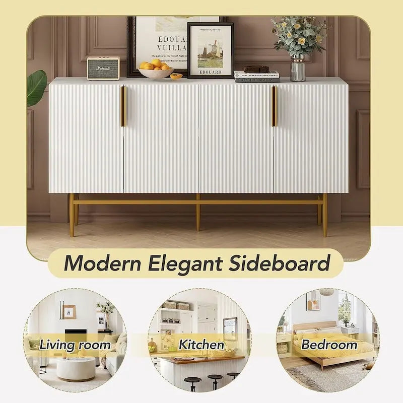 Aparador/ buffet moderno y elegante de 4 puertas de 60