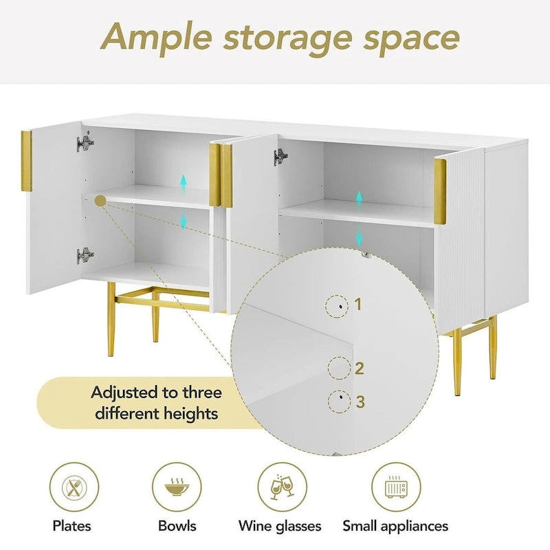 Aparador/ buffet moderno y elegante de 4 puertas de 60