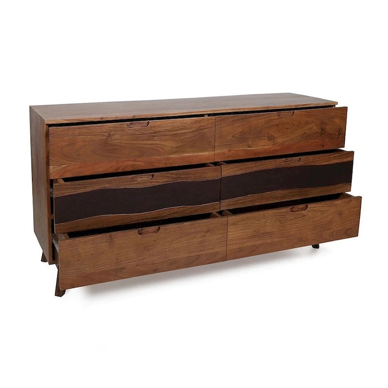 Sideboard-Buffet aus Holz mit sechs Schubladen