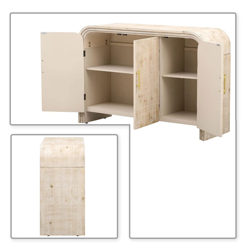 Stylowa drewniana komoda vintage z podkładkami pod nóżki