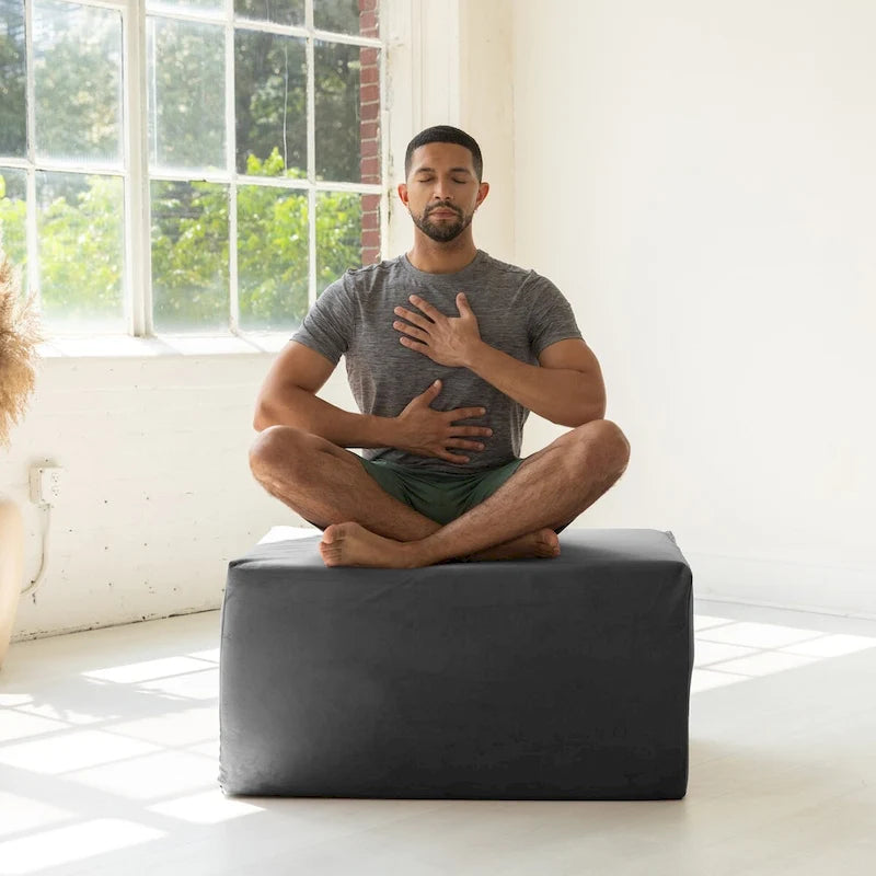 Verstellbare Yoga-Rampe aus Schaumstoff und Bettbank mit Microvelours-Bezug