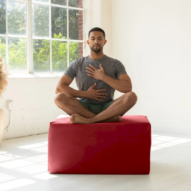 Verstellbare Yoga-Rampe aus Schaumstoff und Bettbank mit Microvelours-Bezug