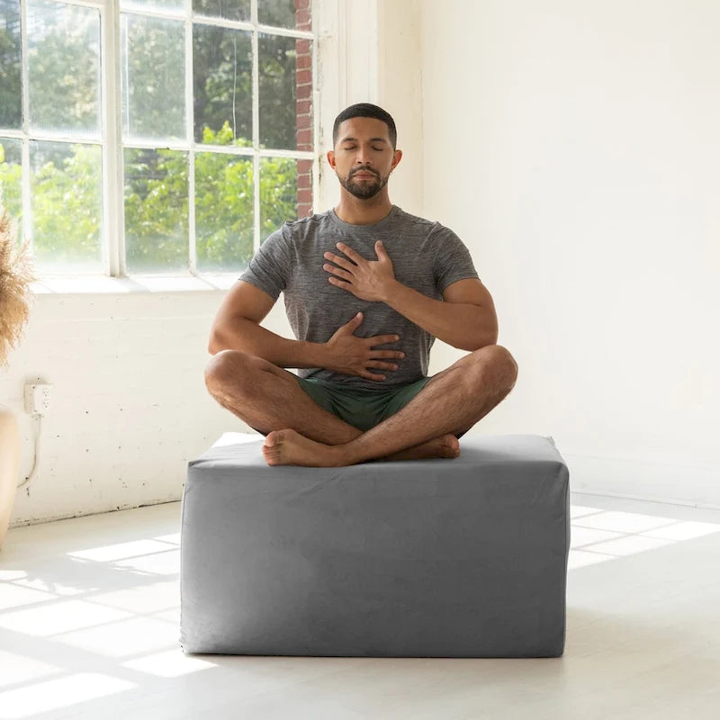 Verstellbare Yoga-Rampe aus Schaumstoff und Bettbank mit Microvelours-Bezug