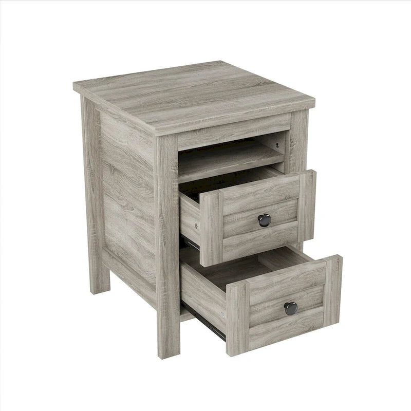 Mobile contenitore in legno stile rustico con 2 cassetti
