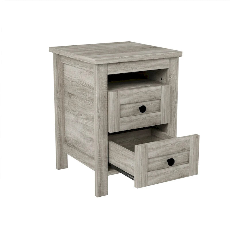 Mobile contenitore in legno stile rustico con 2 cassetti