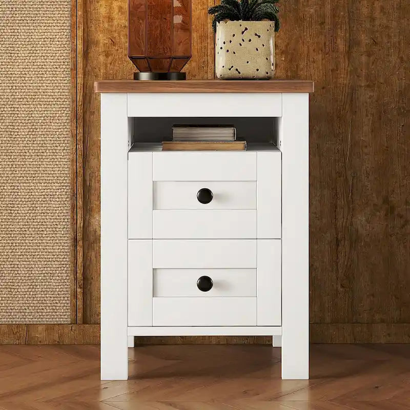 Mobile contenitore in legno stile rustico con 2 cassetti