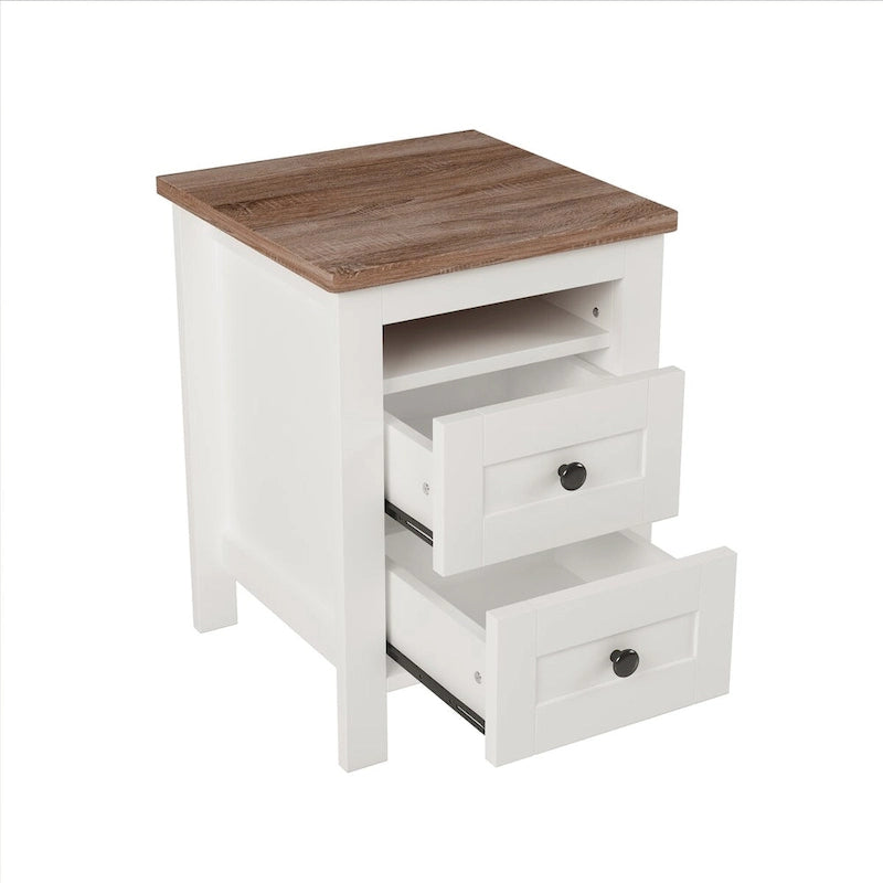 Mobile contenitore in legno stile rustico con 2 cassetti