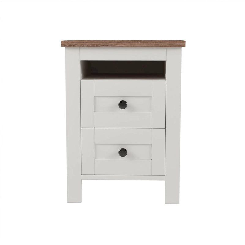 Mobile contenitore in legno stile rustico con 2 cassetti