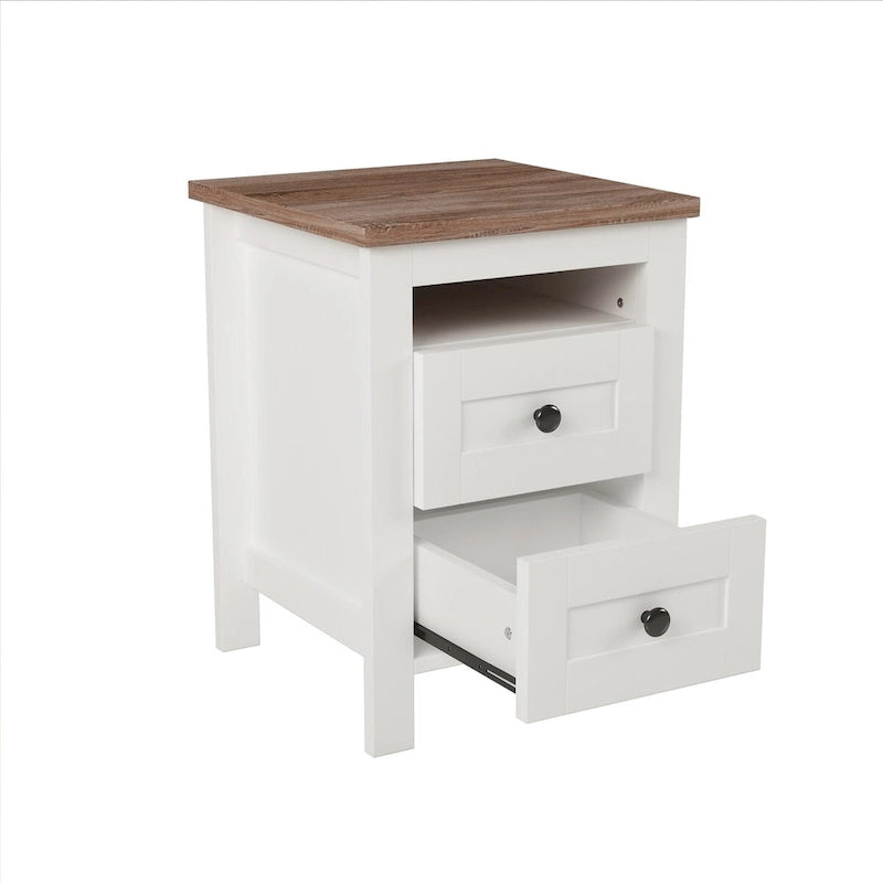 Mobile contenitore in legno stile rustico con 2 cassetti