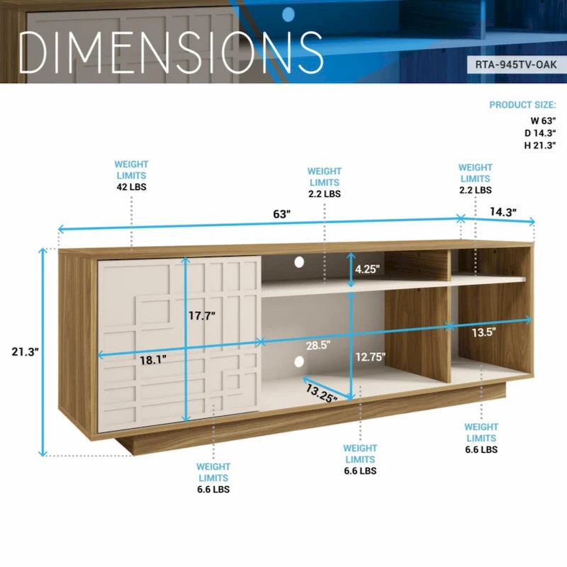 Moderne tv-kast met eikenlook voor tv's tot 70 inch