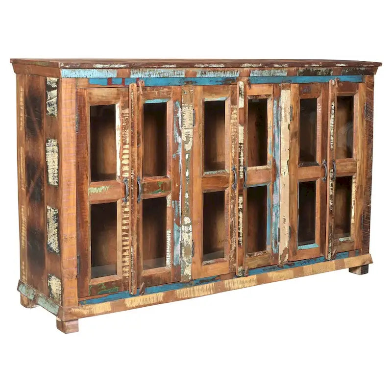 Lexington 6-Door Glass Sideboard, Recycled Multicolor