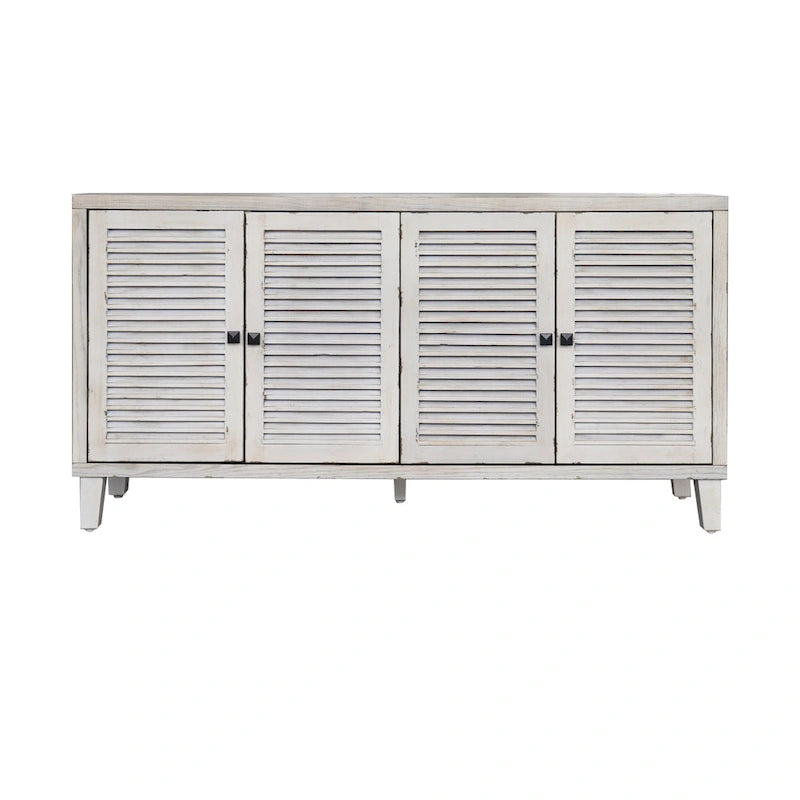Akzent-Sideboard aus Holz mit 4 Türen und verstellbaren Ablagen