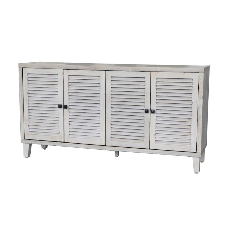 Akzent-Sideboard aus Holz mit 4 Türen und verstellbaren Ablagen
