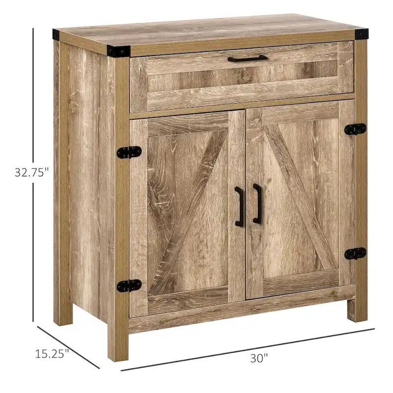 Aparador de madera con cajón y estante ajustable - N/A