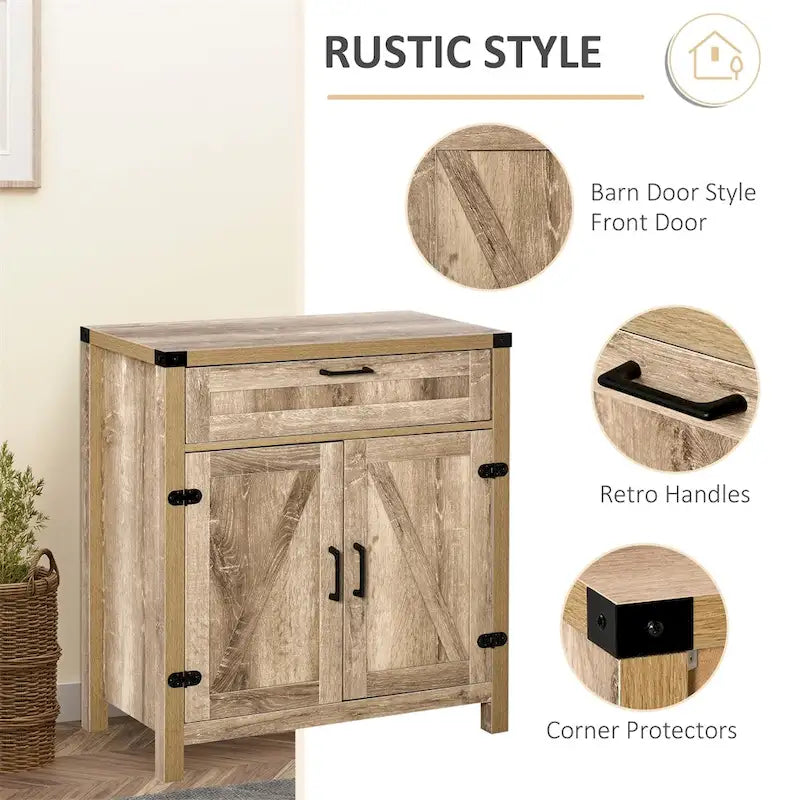 Holz-Buffetschrank mit Schublade und verstellbarer Ablage - N/A