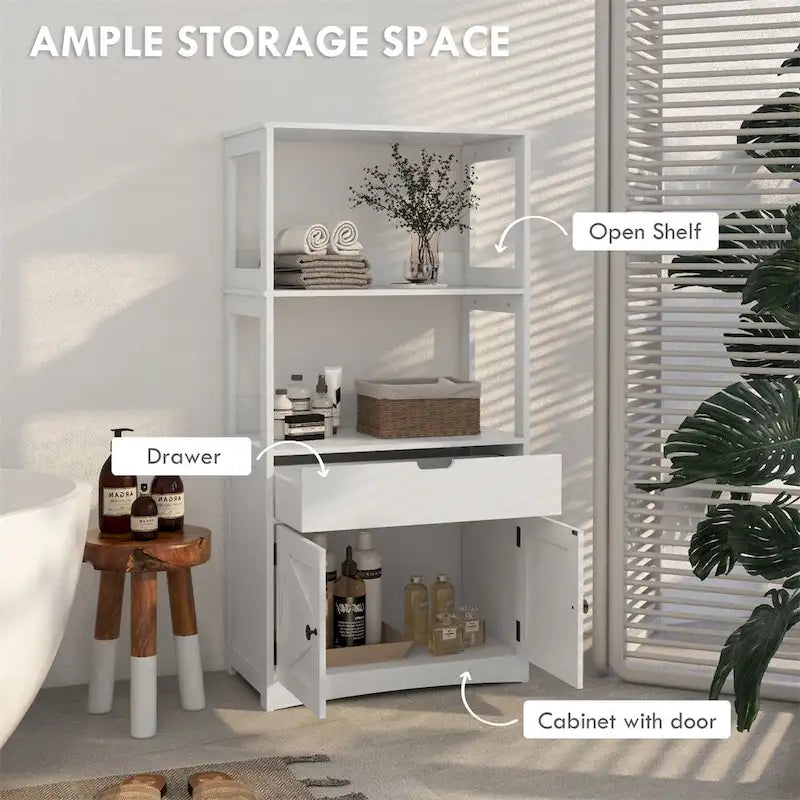 Armario de suelo para baño, armario para ropa de cama, organizador de almacenamiento para baño