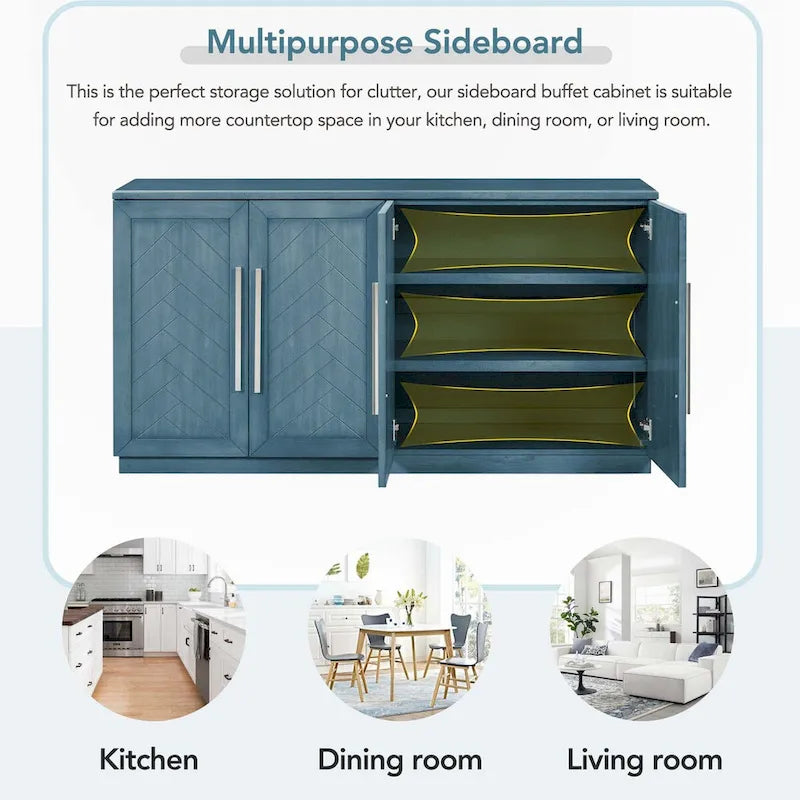 Credenza con ripiani regolabili per la cucina