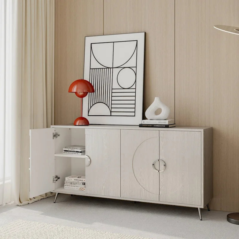 Armario moderno de madera lacada con 4 puertas