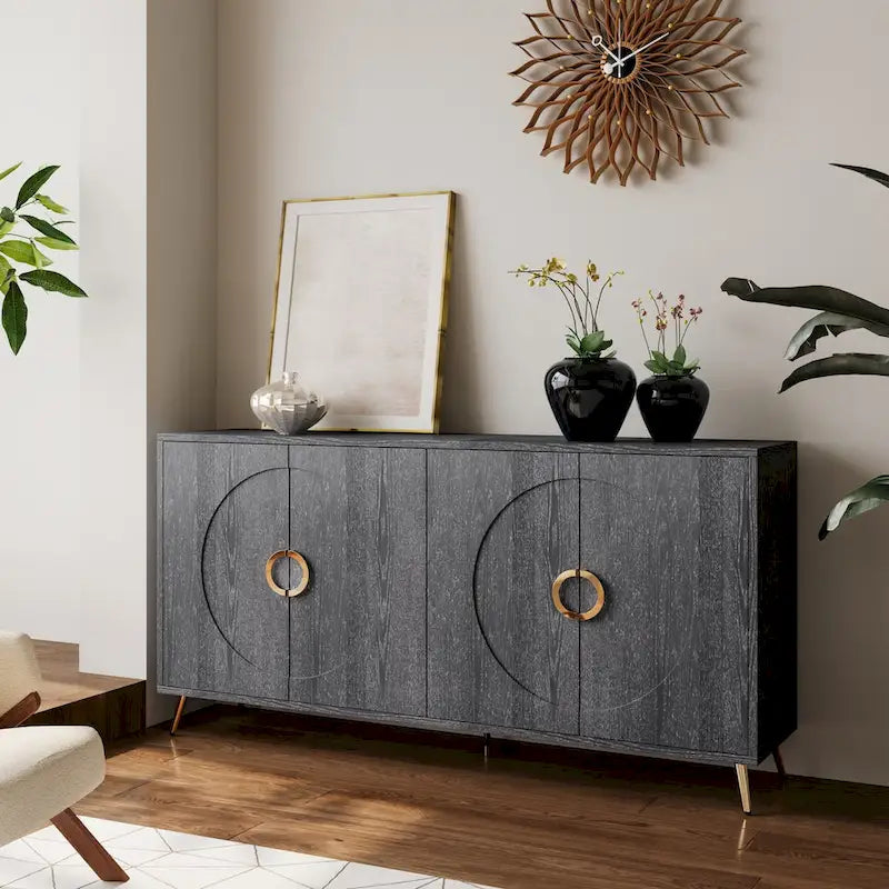 Armario moderno de madera lacada con 4 puertas